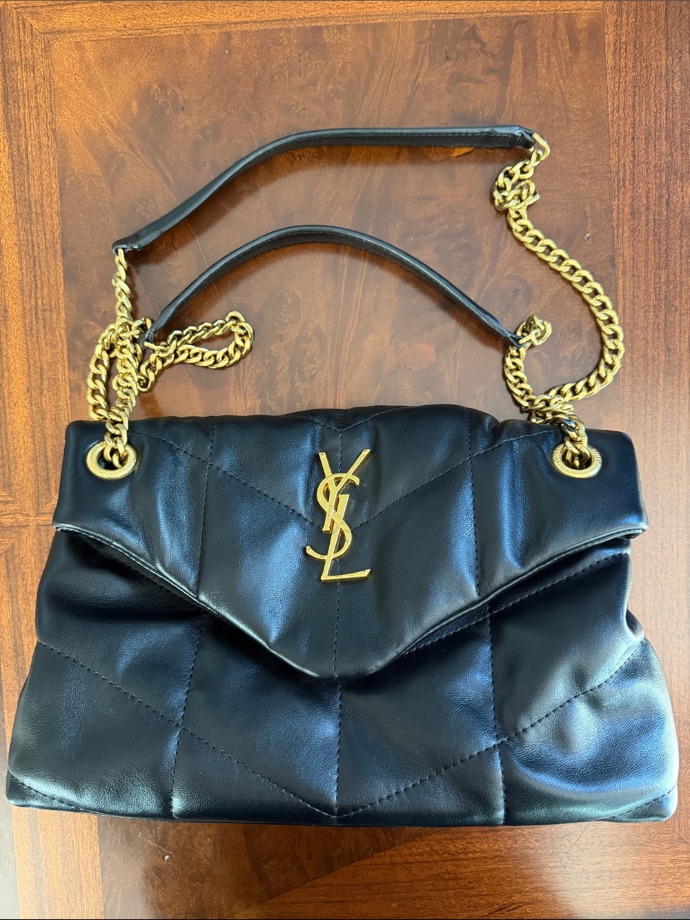 Saint Laurent Black Quilted Chain Shoulder Bag